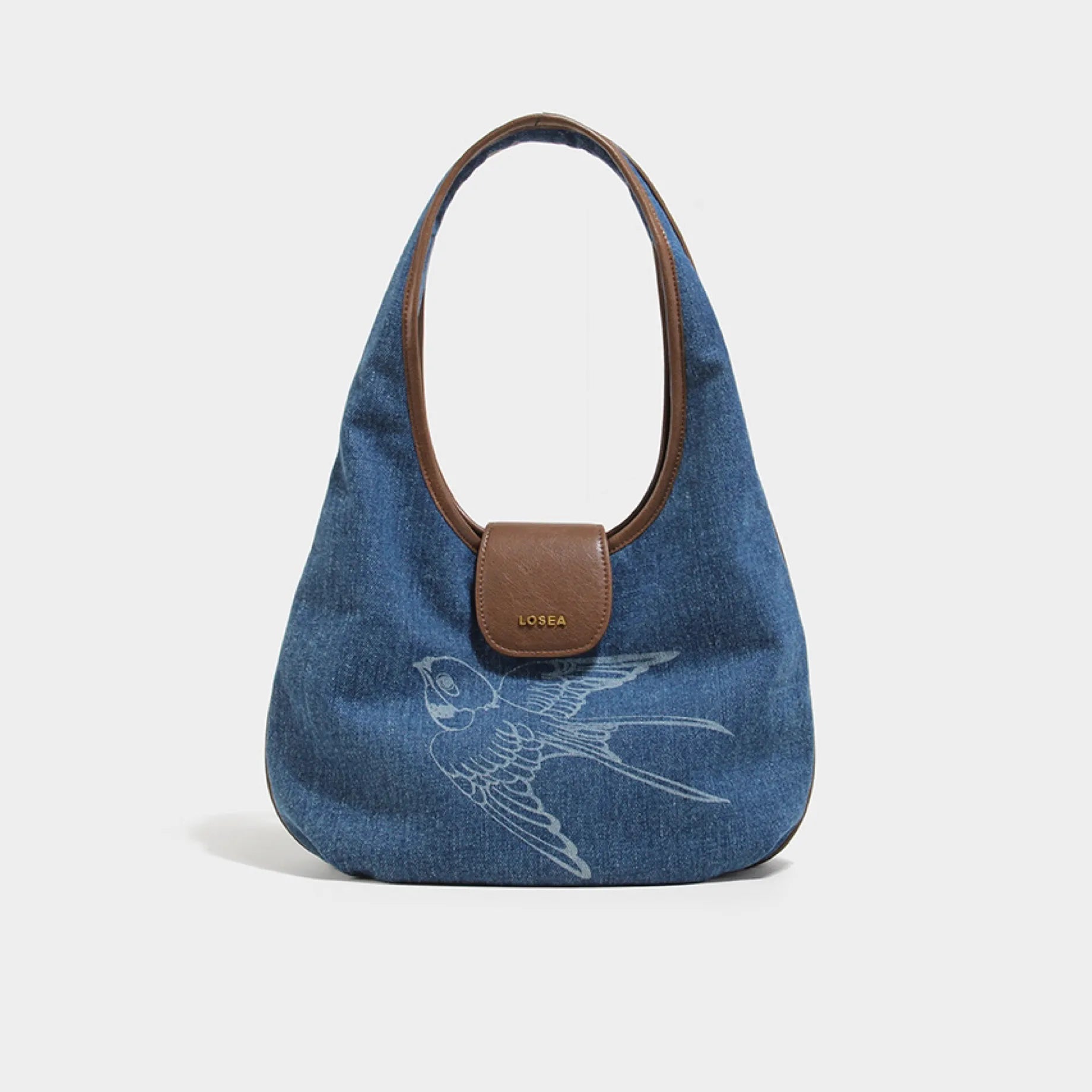NEW MANUAL 別注 DENIM BAG HORIZONTAL denim hobo bag | Oriental Design & Gift
