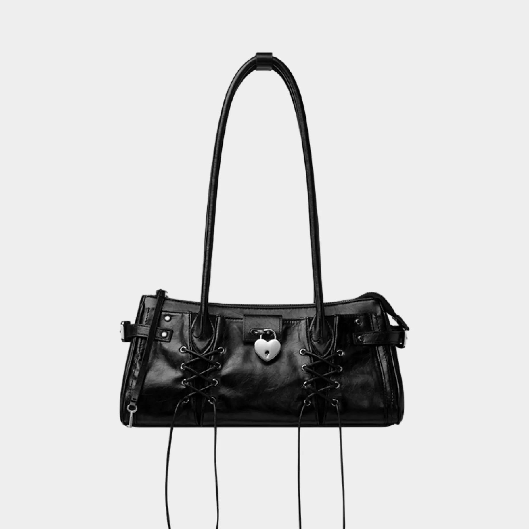 LOCKED — Lace Underarm Shoulder Bag with Heart Lock | Oriental