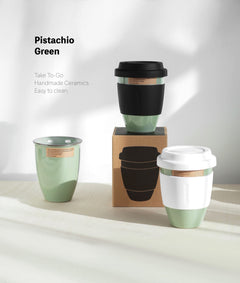 pistachio green with black lid set