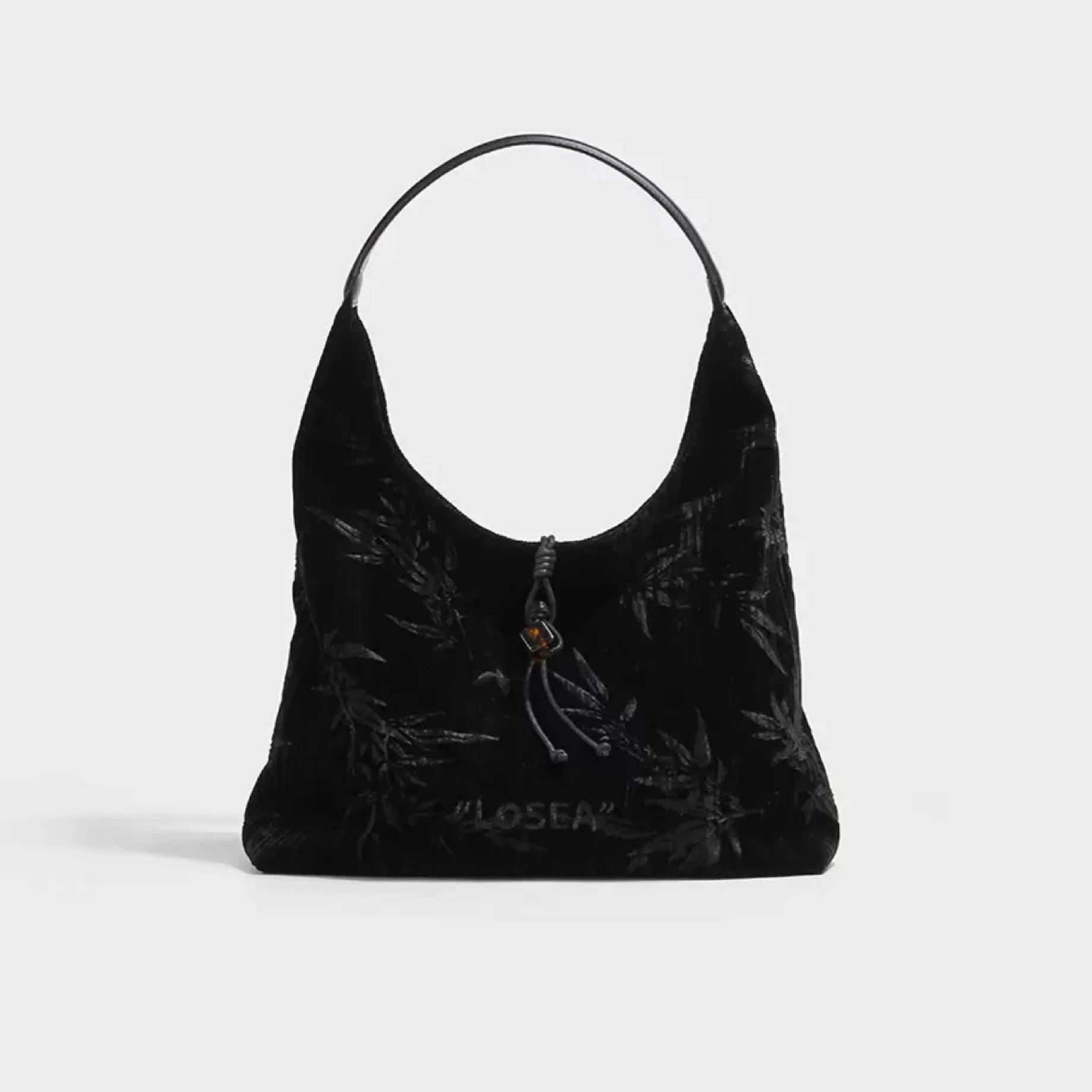 BAMBOO SEASONS velvet tote bag | Oriental Design & Gift